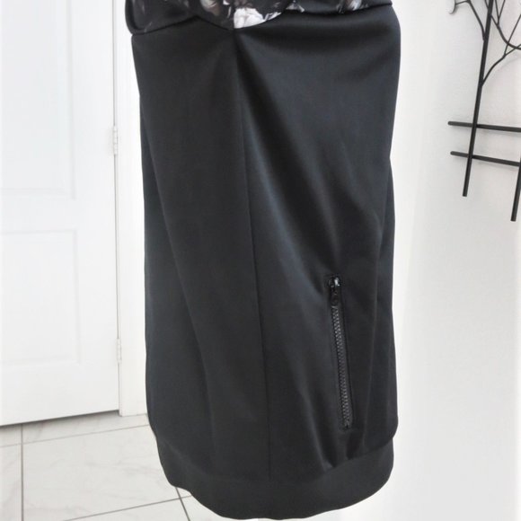 GUESS Black Grey White Rose Print Full Front Zip Track Jacket S Small - Picture 5 of 13